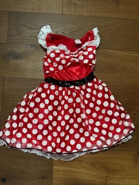 Disney Red and White Polka Dot Girls Costume Dress